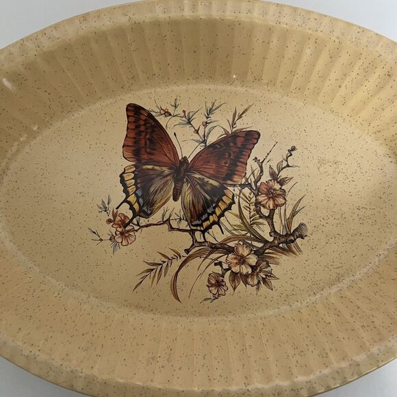 Vintage Treasure Craft Pottery 1970’s Butterfly Au Gratin Baking Dish - Picture 2 of 4